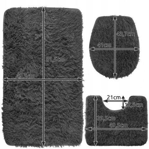 Dywaniki Łazienkowe Komplet Antypoślizgowe Dywanik Łazienkowy 3 cz. Miękkie Dywaniki Łazienkowe Komplet Antypoślizgowe Dywanik Łazienkowy 3 cz. Miękkie