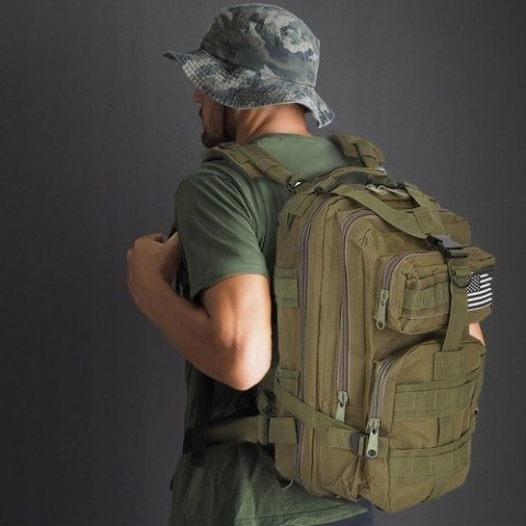 Plecak Turystyczny Trekkingowy Sportowy Wojskowy Taktyczny Khaki Męski XL Plecak Turystyczny Trekkingowy Sportowy Wojskowy Taktyczny Khaki Męski XL