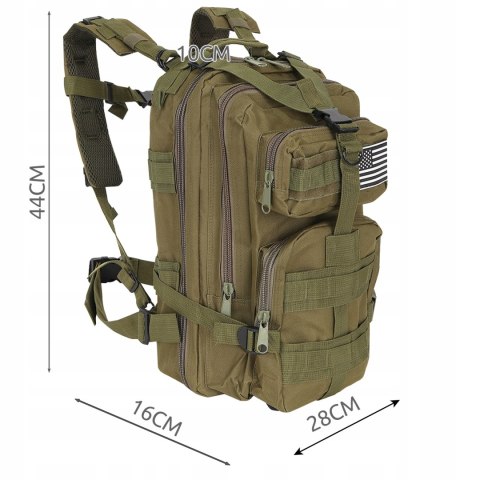 Plecak Turystyczny Trekkingowy Sportowy Wojskowy Taktyczny Khaki Męski XL Plecak Turystyczny Trekkingowy Sportowy Wojskowy Taktyczny Khaki Męski XL