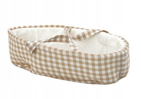 Lalka Bobas W Nosidełku Króliczek Ubranko w Kratę Beżowy