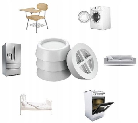 Podkładki Antywibracyjne pod Pralkę Zmywarkę 4 szt Nóżki z Gumy do Pralki Podkładki Antywibracyjne pod Pralkę Zmywarkę 4 szt Nóżki z Gumy do Pralki