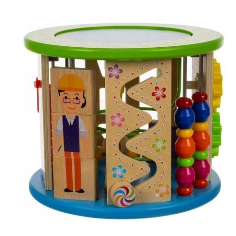Drewniana Kostka Edukacyjna Sorter Montessori 11 Funkcji Labirynt Liczydło Drewniana Kostka Edukacyjna Sorter Montessori 11 Funkcji Labirynt Liczydło