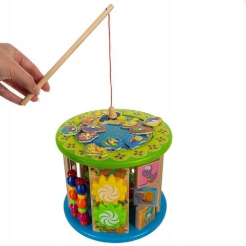 Drewniana Kostka Edukacyjna Sorter Montessori 11 Funkcji Labirynt Liczydło Drewniana Kostka Edukacyjna Sorter Montessori 11 Funkcji Labirynt Liczydło