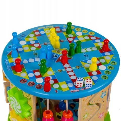 Drewniana Kostka Edukacyjna Sorter Montessori 11 Funkcji Labirynt Liczydło Drewniana Kostka Edukacyjna Sorter Montessori 11 Funkcji Labirynt Liczydło
