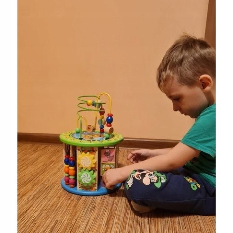 Drewniana Kostka Edukacyjna Sorter Montessori 11 Funkcji Labirynt Liczydło Drewniana Kostka Edukacyjna Sorter Montessori 11 Funkcji Labirynt Liczydło