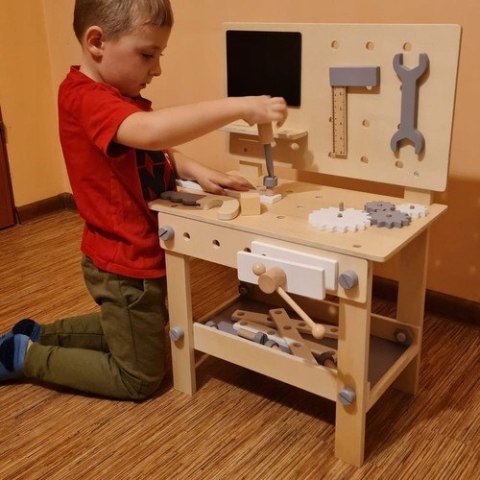 Duży Drewniany Warsztat dla Dzieci Zestaw Majsterkowicza Narzędzia Jakość Duży Drewniany Warsztat dla Dzieci Zestaw Majsterkowicza Narzędzia Jakość