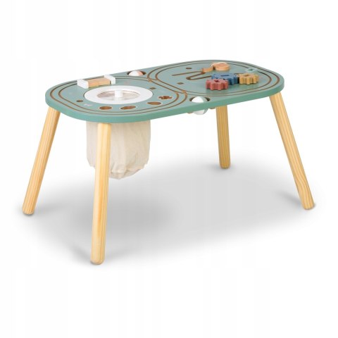 Duży Edukacyjny Stolik Drewniany Interaktywny dla Dzieci Montessori Kolejka
