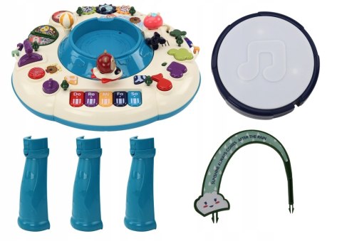 Interaktywny Stolik Edukacyjny Pianinko Bębenek Panel Niebieski Interaktywny Stolik Edukacyjny Pianinko Bębenek Panel Niebieski