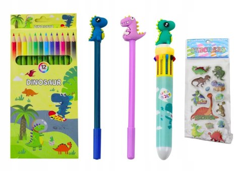 Piórnik Szkolny z Wyposażeniem Dinozaur Niebieski Jakość