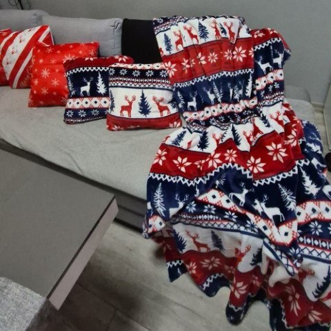 Świąteczny Gruby Miękki Koc Narzuta 2 Poszewki Ciepły Dwuosobowy 160x200 cm