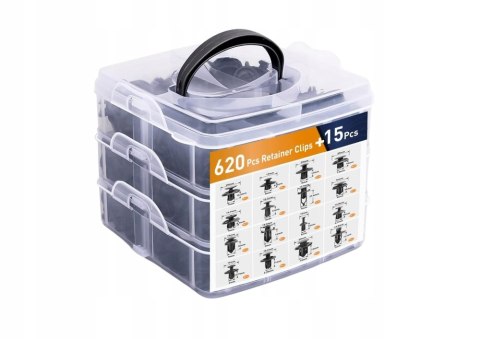 Zestaw Spinek Samochodowych w Kuferku 16 Rozmiarów 620 Elementów