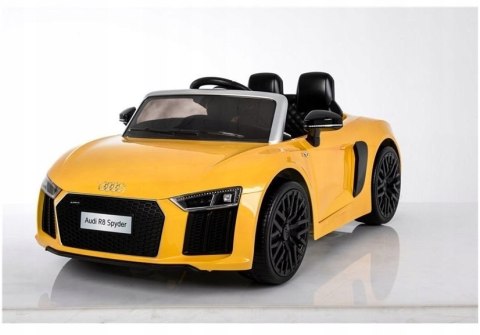 AUDI R8 SPYDER 2 Silniki 2x6V Ekoskóra Piankowe Koła Żółte