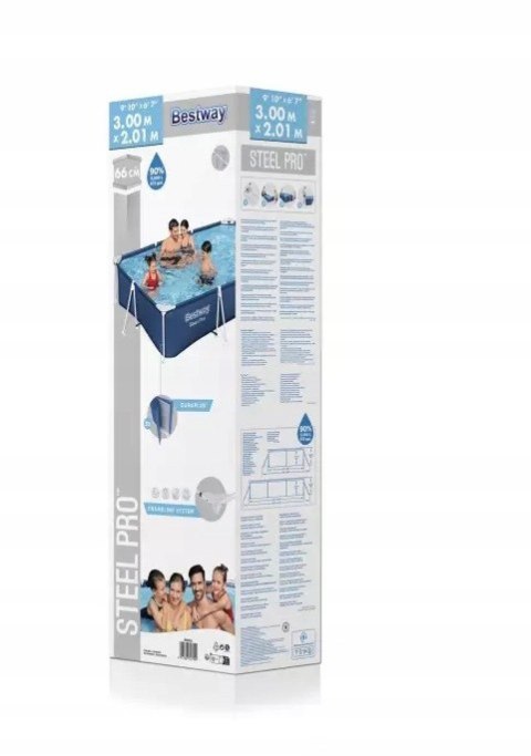 Basen Stelażowy Steel Pro 300x201x66 Prostokątny BESTWAY