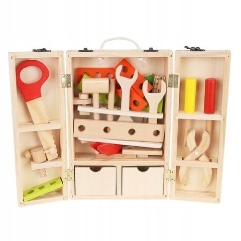 Drewniane Narzędzia w Skrzynce Warsztat Majsterkowicza Zestaw Jakośc