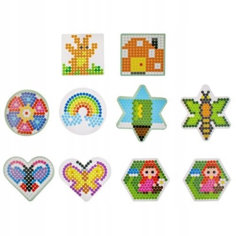 Koraliki do Prasowania Zestaw Szablony Prasowanka 5000szt Wzory + Wiaderko