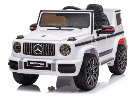 Mercedes G63 AMG 2 Silniki 12V Ekoskóra Piankowe Koła Biały