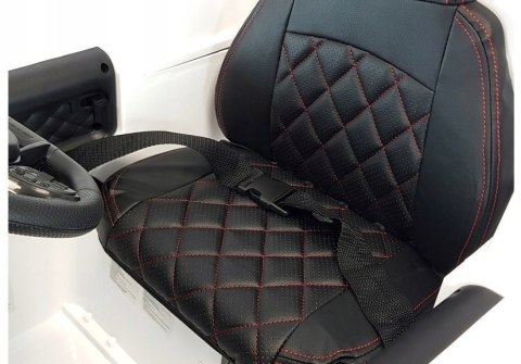 Mercedes G63 AMG 2 Silniki 12V Ekoskóra Piankowe Koła Biały