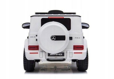 Mercedes G63 AMG 2 Silniki 12V Ekoskóra Piankowe Koła Biały