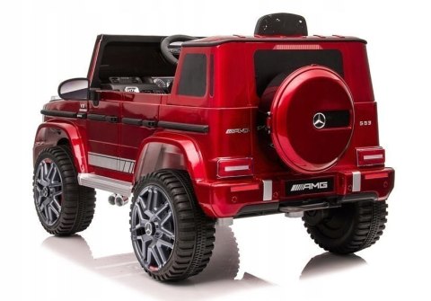 Mercedes G63 Licencja 2 Silniki 12V Ekoskóra Piankowe Koła Czerwony Lakier Mercedes G63 Licencja 2 Silniki 12V Ekoskóra Piankowe Koła Czerwony Lakier