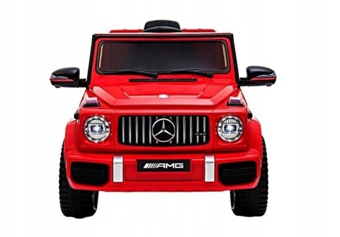 Mercedes G63 Licencja 2 Silniki 12V Ekoskóra Piankowe Koła Czerwony Lakier Mercedes G63 Licencja 2 Silniki 12V Ekoskóra Piankowe Koła Czerwony Lakier