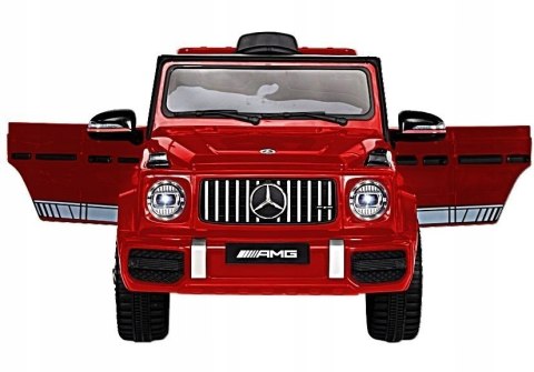 Mercedes G63 Licencja 2 Silniki 12V Ekoskóra Piankowe Koła Czerwony Lakier Mercedes G63 Licencja 2 Silniki 12V Ekoskóra Piankowe Koła Czerwony Lakier