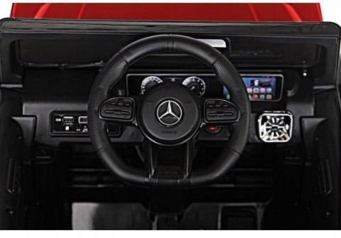 Mercedes G63 Licencja 2 Silniki 12V Ekoskóra Piankowe Koła Czerwony Lakier Mercedes G63 Licencja 2 Silniki 12V Ekoskóra Piankowe Koła Czerwony Lakier