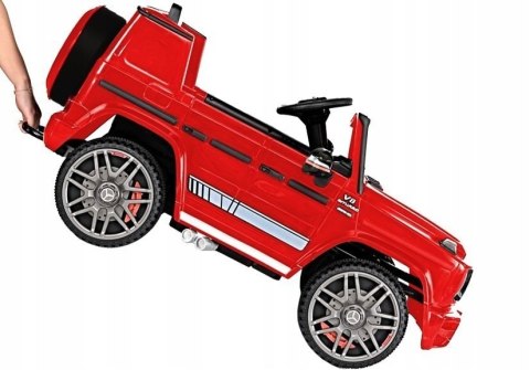 Mercedes G63 Licencja 2 Silniki 12V Ekoskóra Piankowe Koła Czerwony Lakier Mercedes G63 Licencja 2 Silniki 12V Ekoskóra Piankowe Koła Czerwony Lakier
