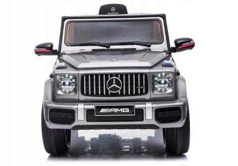 Mercedes G63 Licencja 2 Silniki 12V Ekoskóra Piankowe Koła Srebrny Lakier