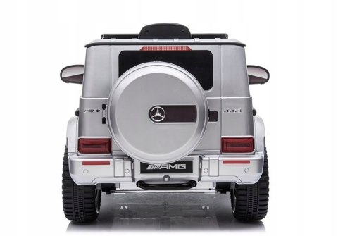 Mercedes G63 Licencja 2 Silniki 12V Ekoskóra Piankowe Koła Srebrny Lakier