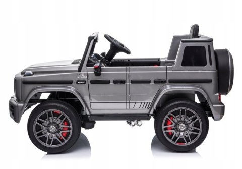 Mercedes G63 Licencja 2 Silniki 12V Ekoskóra Piankowe Koła Srebrny Lakier