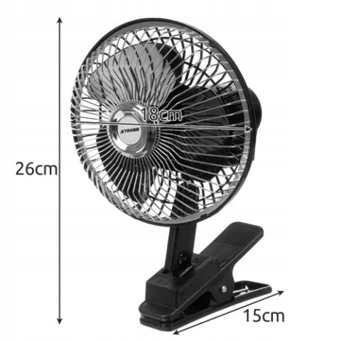Wentylator Samochodowy Wiatrak do Auta na Klips 12V Obrotowy Wentylator Samochodowy Wiatrak do Auta na Klips 12V Obrotowy