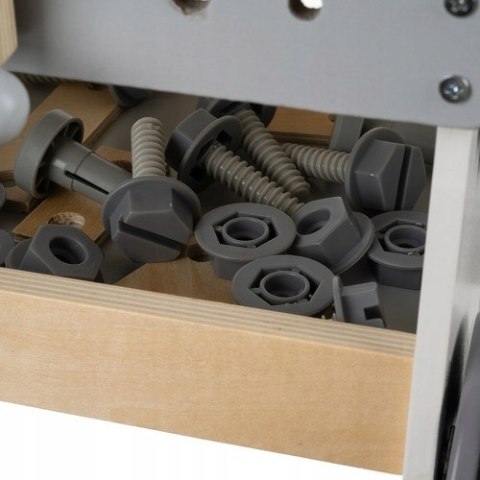 BEMI DREWNIANY WARSZTAT DLA DZIECI NA KÓŁKACH NARZĘDZIA SORTER IMADŁO