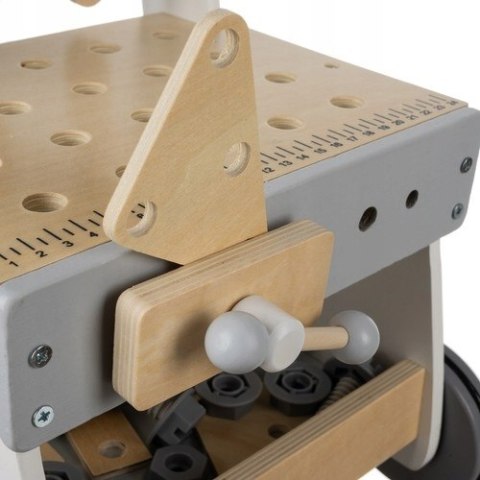 BEMI DREWNIANY WARSZTAT DLA DZIECI NA KÓŁKACH NARZĘDZIA SORTER IMADŁO