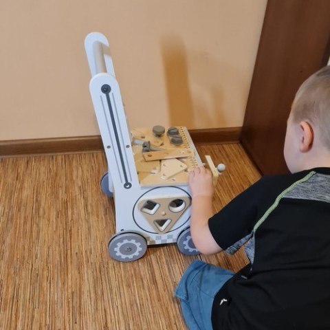 BEMI DREWNIANY WARSZTAT DLA DZIECI NA KÓŁKACH NARZĘDZIA SORTER IMADŁO