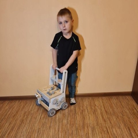 BEMI DREWNIANY WARSZTAT DLA DZIECI NA KÓŁKACH NARZĘDZIA SORTER IMADŁO