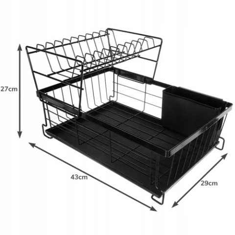 BEMI DUŻA DWUPOZIOMOWA SUSZARKA OCIEKACZ DO NACZYŃ CZARNA BEMI DUŻA DWUPOZIOMOWA SUSZARKA OCIEKACZ DO NACZYŃ CZARNA