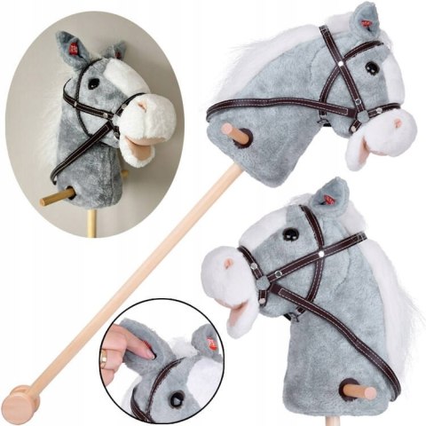 BEMI HOBBY HORSE KOŃ PLUSZOWY NA KIJU DŹWIĘKI GALOPU I RŻENIA RUCHOMY PYSK