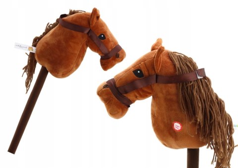 BEMI HOBBY HORSE PLUSZOWA GŁOWA KONIA NA KIJU DŹWIĘK GALOPU BRĄZOWY