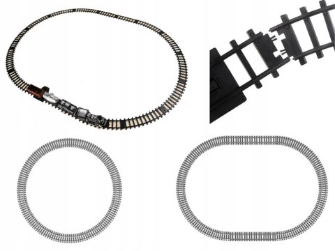 BEMI OGROMNA KOLEJKA POCIĄG Z PILOTEM DYM ŚWIATŁA DŹWIĘK 3 WAGONY 206x153cm