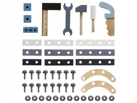 Duży Drewniany Warsztat Zestaw Narzędzi Śrubki Imadło Młotek Jakość