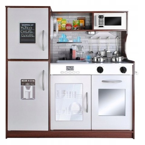 Kuchnia Drewniana dla Dzieci Dźwięki Światło LED + Akcesoria Garnki Jakość