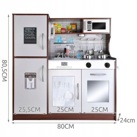 Kuchnia Drewniana dla Dzieci Dźwięki Światło LED + Akcesoria Garnki Jakość