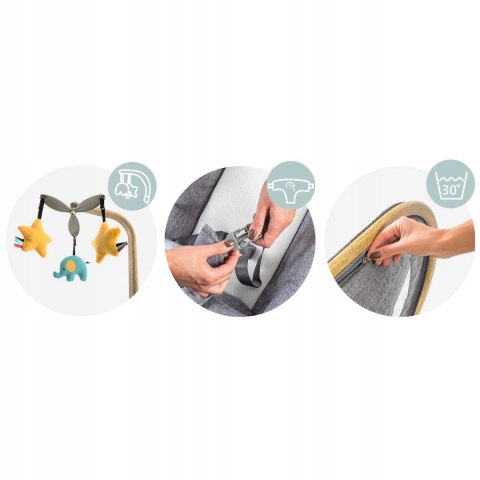 Leżaczek Bujaczek Pałąk z Zabawkami Regulowany Składany Pasy Jakość