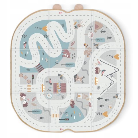 Pudełko Pojemnik Składany Kosz na Zabawki 2w1 Mata do Zabawy Szary Pudełko Pojemnik Składany Kosz na Zabawki 2w1 Mata do Zabawy Szary