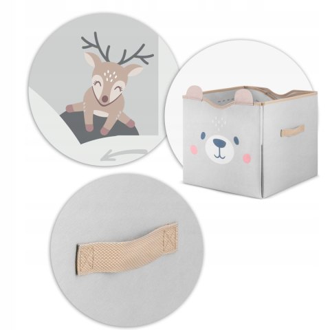 Pudełko Pojemnik Składany Kosz na Zabawki 2w1 Mata do Zabawy Szary Pudełko Pojemnik Składany Kosz na Zabawki 2w1 Mata do Zabawy Szary