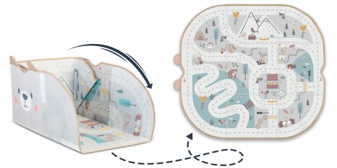 Pudełko Pojemnik Składany Kosz na Zabawki 2w1 Mata do Zabawy Szary Pudełko Pojemnik Składany Kosz na Zabawki 2w1 Mata do Zabawy Szary