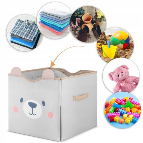 Pudełko Pojemnik Składany Kosz na Zabawki 2w1 Mata do Zabawy Szary Pudełko Pojemnik Składany Kosz na Zabawki 2w1 Mata do Zabawy Szary