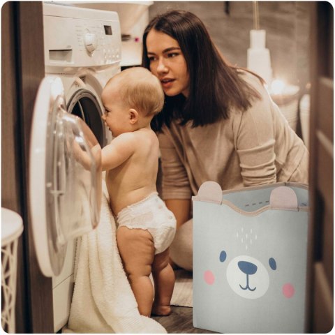 Pudełko Pojemnik Składany Kosz na Zabawki 2w1 Mata do Zabawy Szary Pudełko Pojemnik Składany Kosz na Zabawki 2w1 Mata do Zabawy Szary