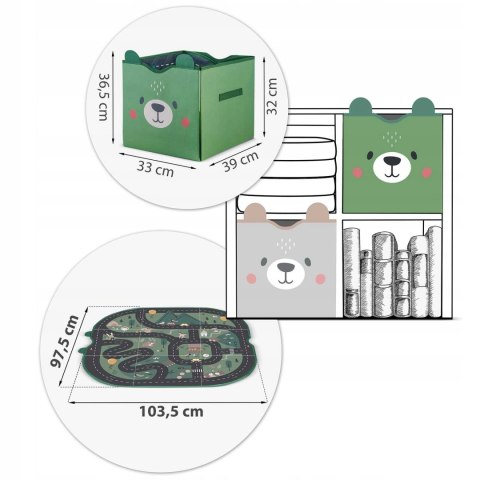 Pudełko Pojemnik Składany Kosz na Zabawki 2w1 Mata do Zabawy Zielony Pudełko Pojemnik Składany Kosz na Zabawki 2w1 Mata do Zabawy Zielony