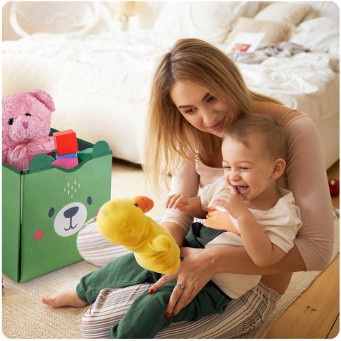 Pudełko Pojemnik Składany Kosz na Zabawki 2w1 Mata do Zabawy Zielony Pudełko Pojemnik Składany Kosz na Zabawki 2w1 Mata do Zabawy Zielony